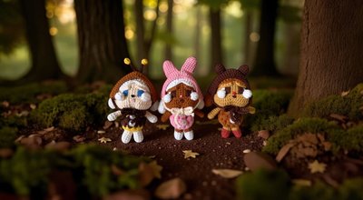 Crybaby Animal Trio – Bee, Bunny & Bear Set