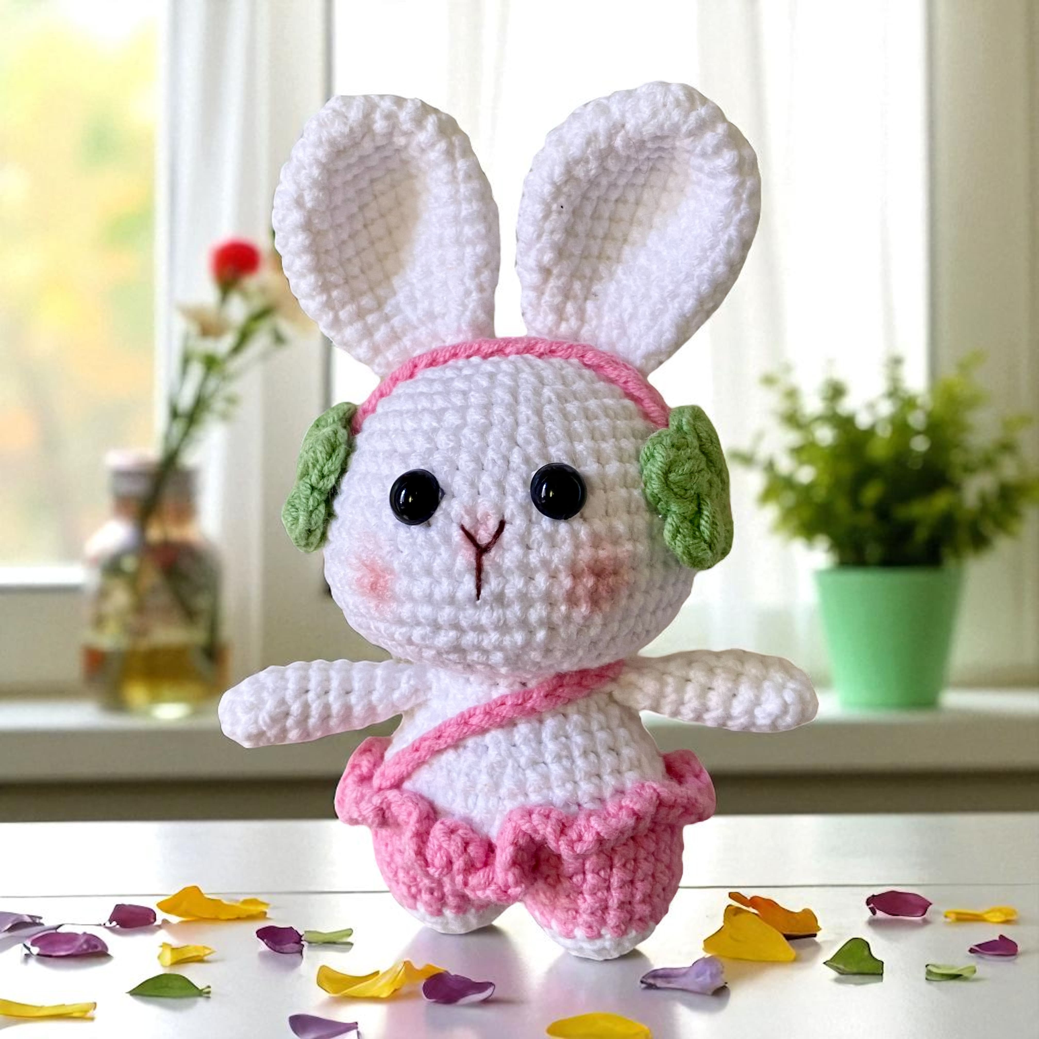 🐰 Bunny with Headphones (Availability Status: Ready to Ship, Characters: Animal Plushies, Colors: White)