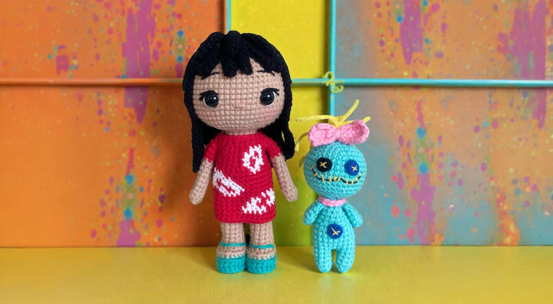 Lilo and Her Drag Doll (Availability Status: Ready to Ship, Color Styles: Pastel  (Soft pink, baby blue, mint, lavender, peach..), Size: Medium (7–9” / 18–23 cm))