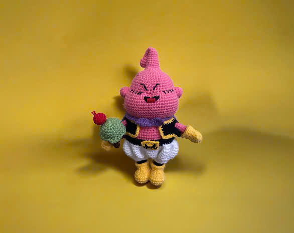 Majin Buu (Availability Status: Made to Order, Characters: Anime Characters, Characters: Dolls & People, Colors: Pink, Colors: White, Colors: Yellow)