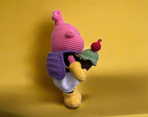 Majin Buu (Availability Status: Made to Order, Characters: Anime Characters, Characters: Dolls & People, Colors: Pink, Colors: White, Colors: Yellow)