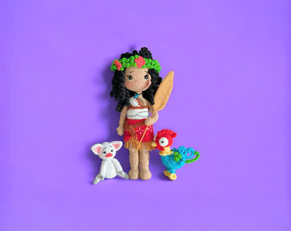 Moana & Friends (Availability Status: Made to Order, Characters: Dolls & People, Colors: Multicolor)